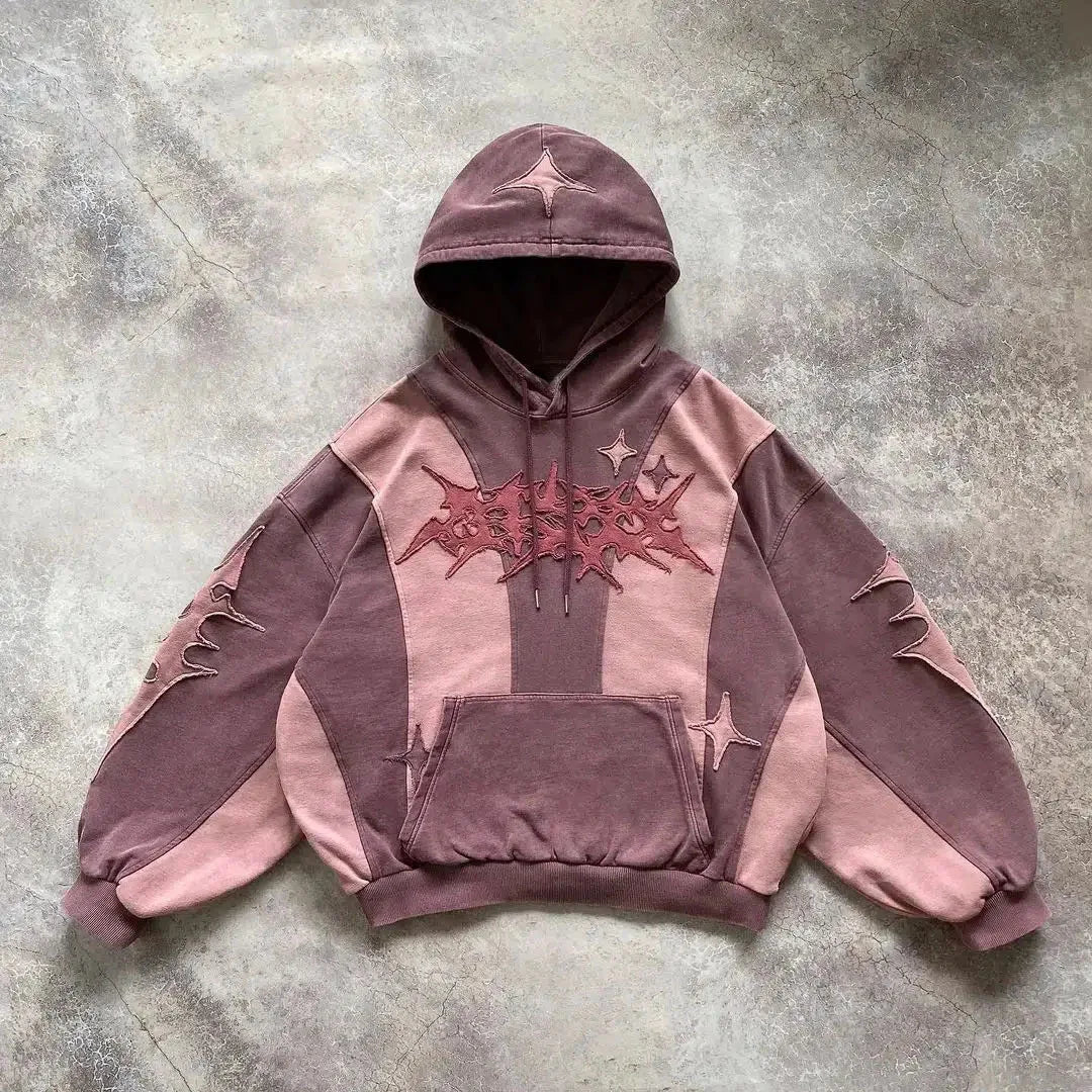 Y2K Embroidered Design Loose Zipper Men's H