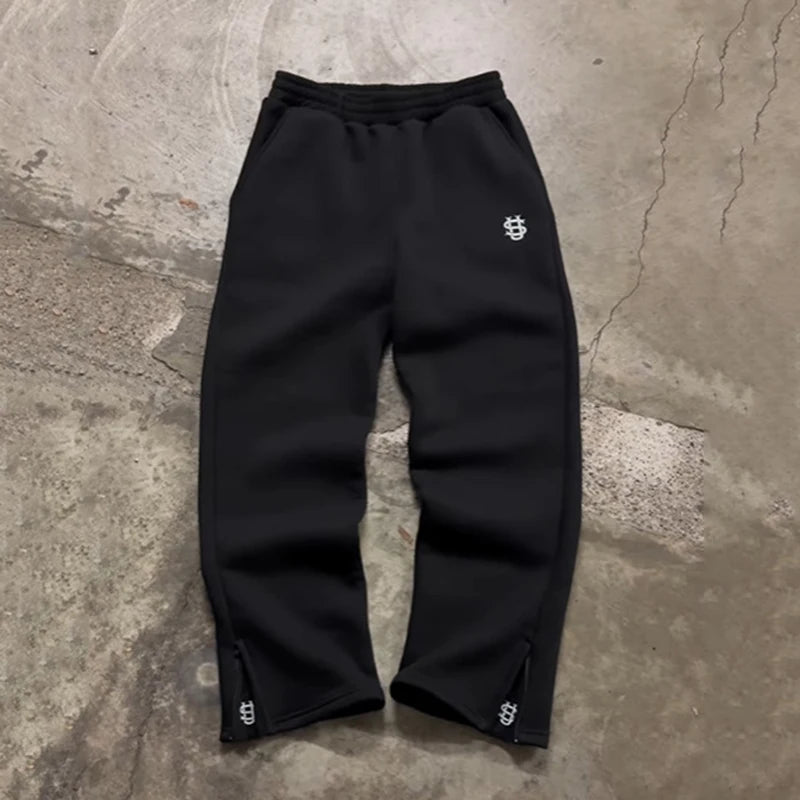 Autumn Drawstring Zipper Sweatpants