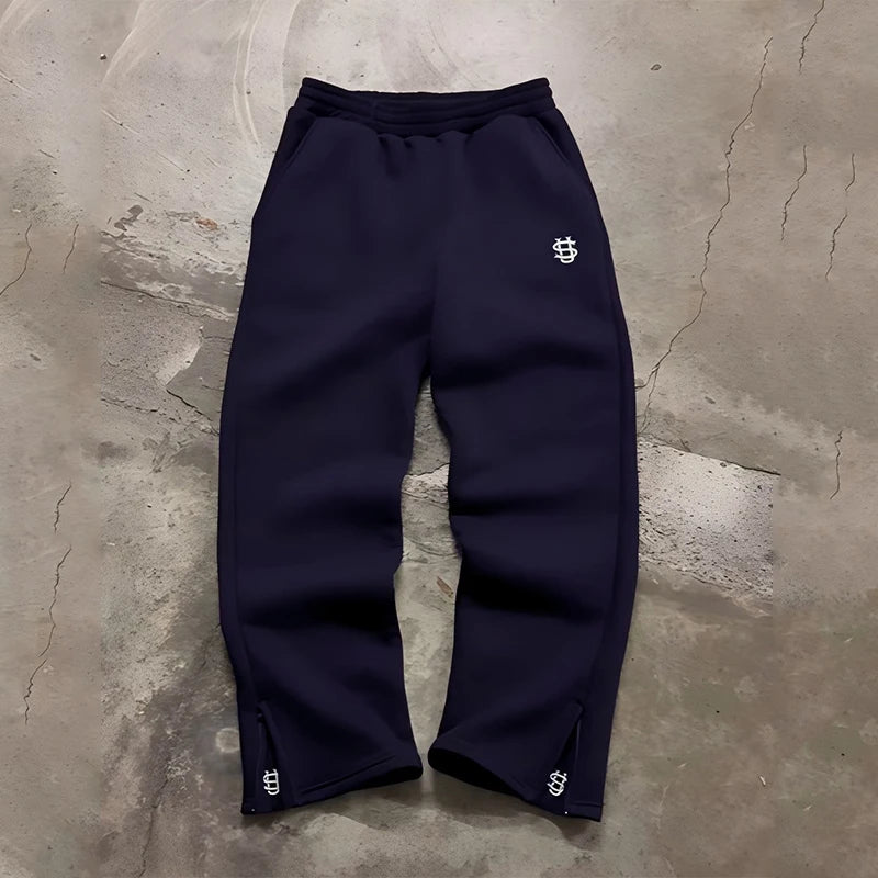 Autumn Drawstring Zipper Sweatpants