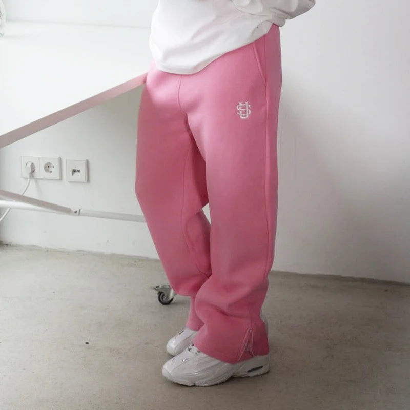Autumn Drawstring Zipper Sweatpants