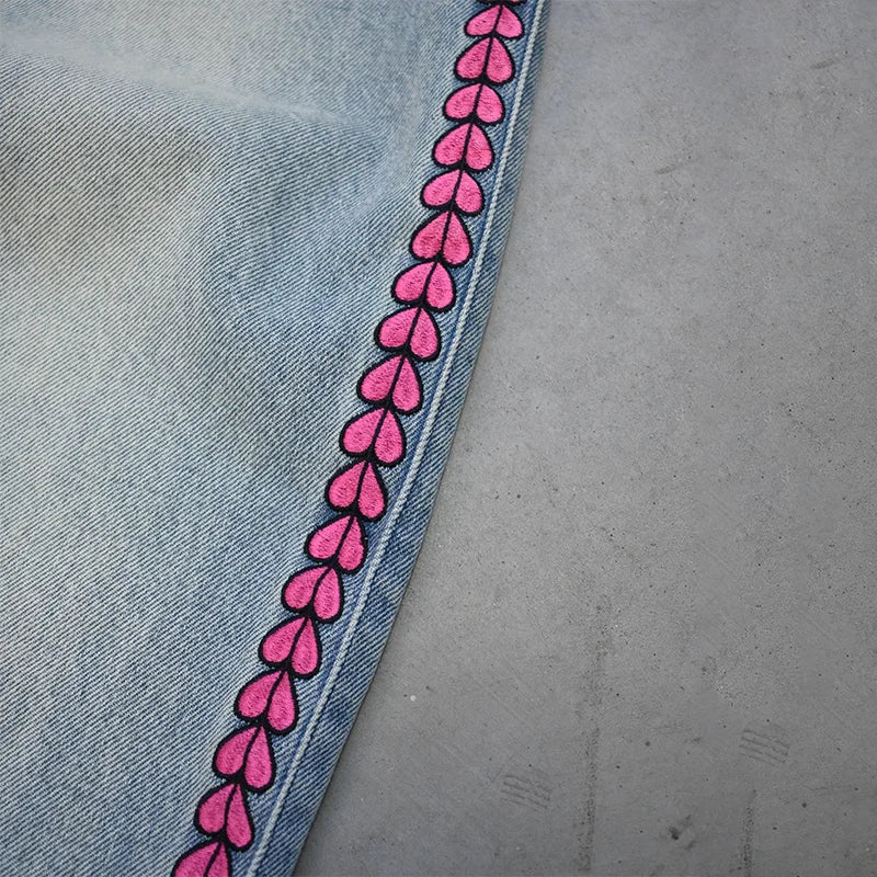 Balckward Y2K Omega Cartoon Bunny Embroidery