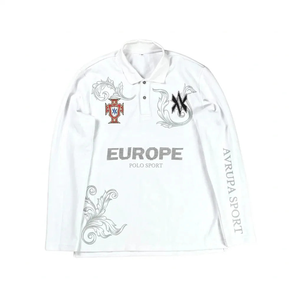 Blackward Knis Retro Long Polo Shirt Y2k