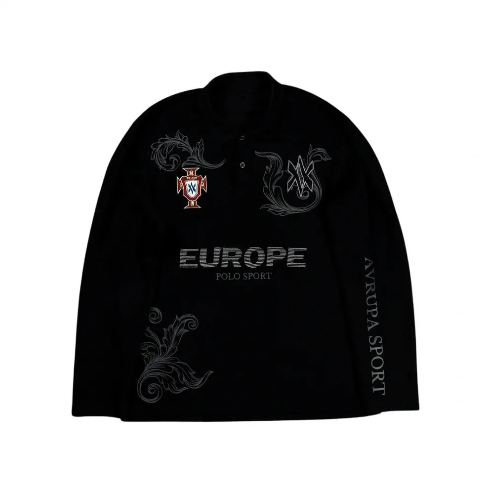 Blackward Knis Retro Long Polo Shirt Y2k