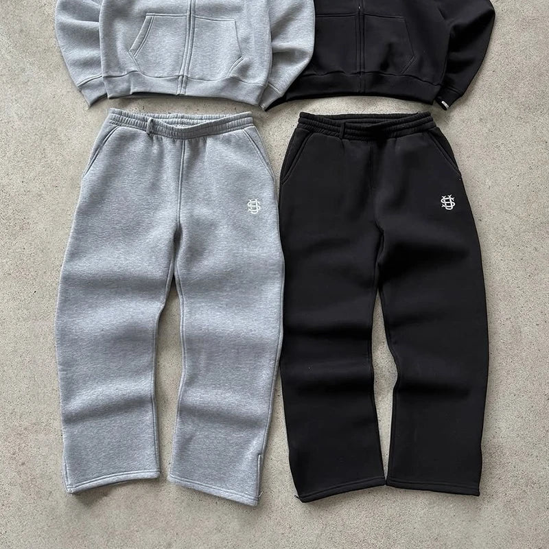 Autumn Drawstring Zipper Sweatpants