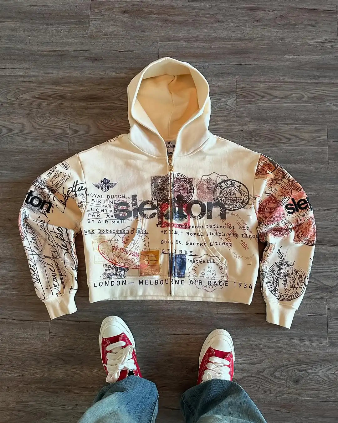 Blackward Slepton Printed Hoodie Zipper
