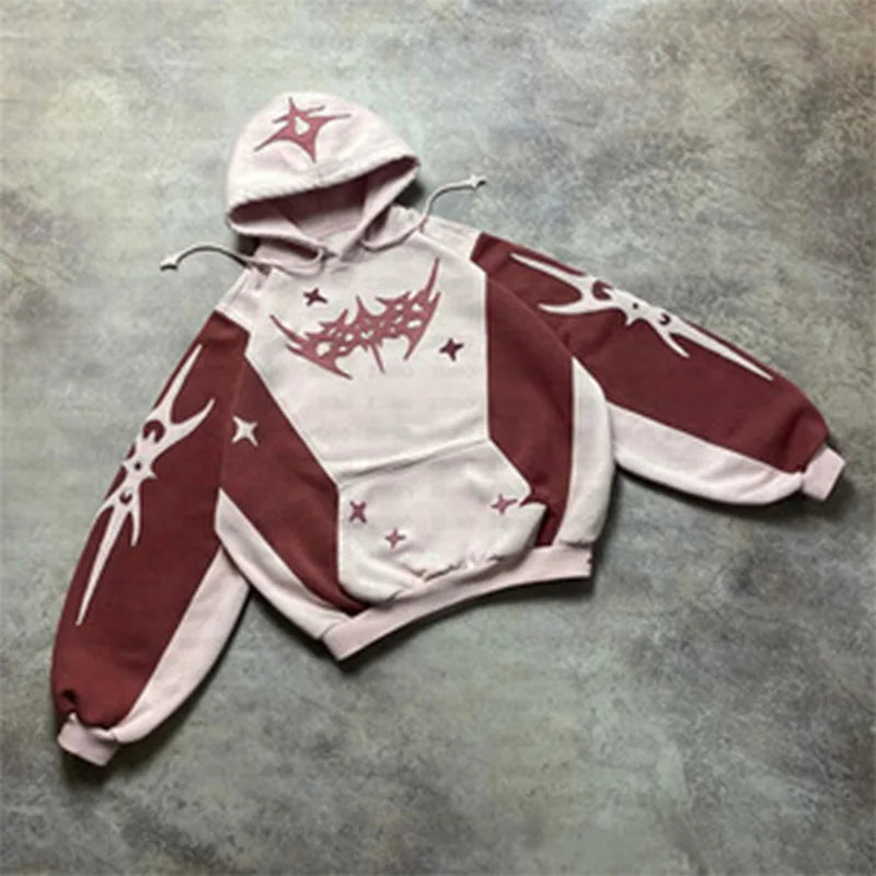 Y2K Embroidered Design Loose Zipper Men's H
